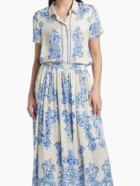 Johnny Was Kenzie Floral Print Shirt and Skirt Set